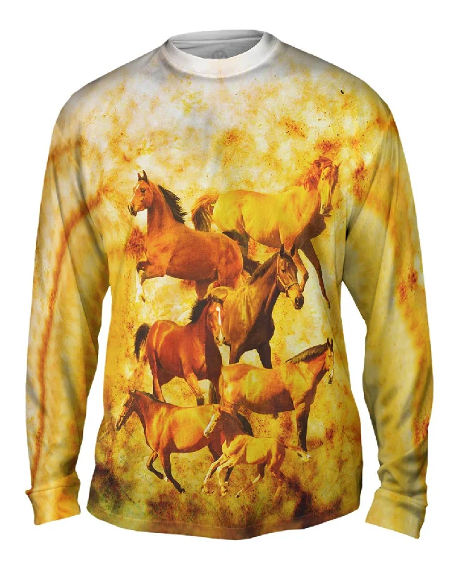 Striped Long Sleeve-Horse Family