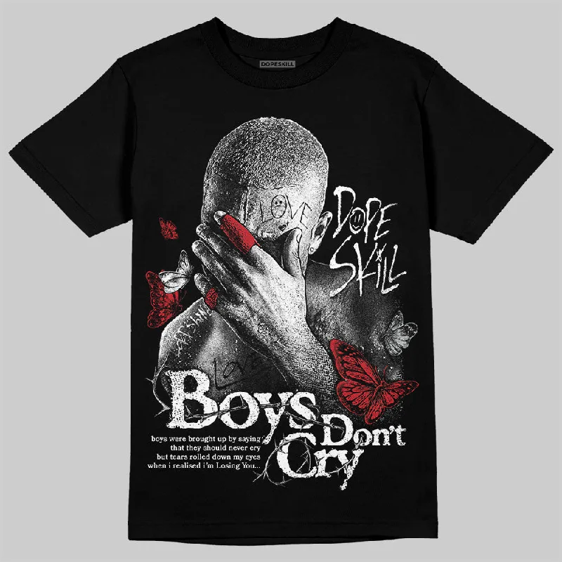 Breathable T-Shirt-Bred Velvet 11s DopeSkill T-Shirt Boys Don't Cry Graphic