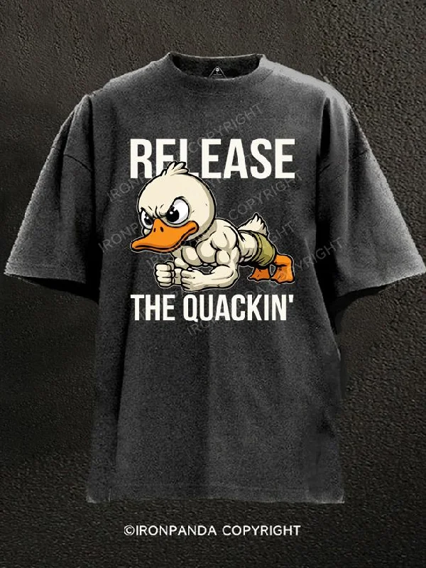 Superhero T-Shirt-release the quackin Washed Gym Shirt