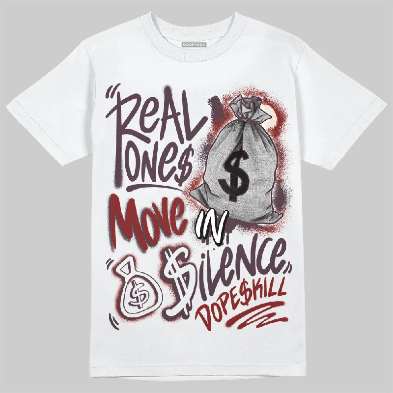 Hipster T-Shirt-Samba OG Maroon Gold Metallic DopeSkill T-Shirt Real Ones Move In Silence Graphic