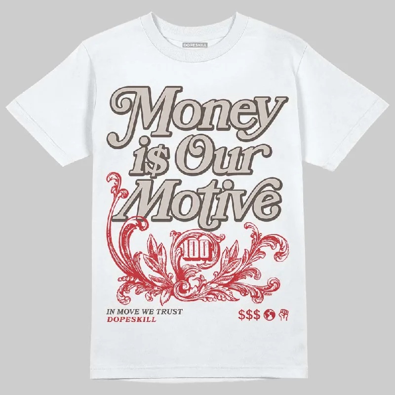 Vintage T-Shirt-Samba OG White Better Scarlet DopeSkill T-Shirt Money Is Our Motive Typo Graphic