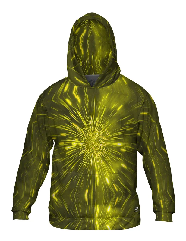 Washed Hoodie-Pulsating Starry Universe Yellow