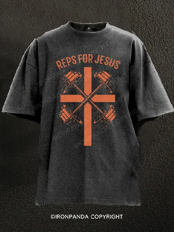 Classic Crew Neck T-Shirt-Reps for Jesus Washed Gym Shirt