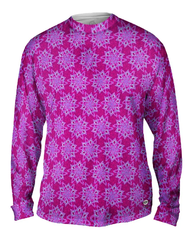 Retro Long Sleeve-Pink Snowflakes