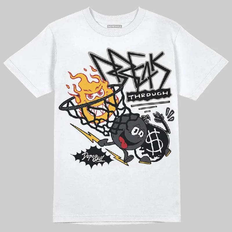 Monochrome T-Shirt-Black Cat 3s DopeSkill T-Shirt Break Through Graphic