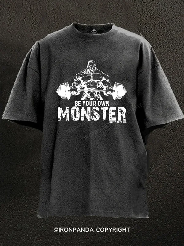 Layering T-Shirt-BE YOUR OWN MONSTER Washed Gym Shirt