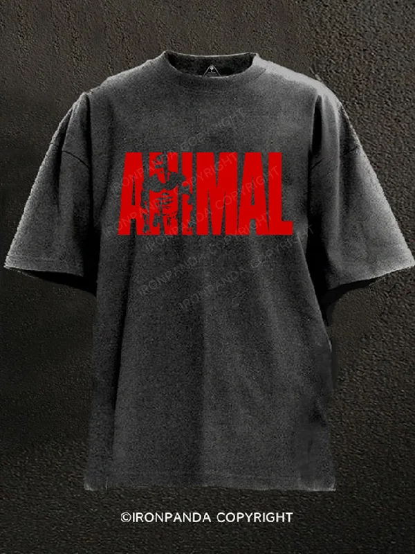 Abstract Art T-Shirt-Gym Animal Washed Gym Shirt