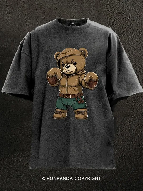 Artistic T-Shirt-Cool bear Washed Gym Shirt