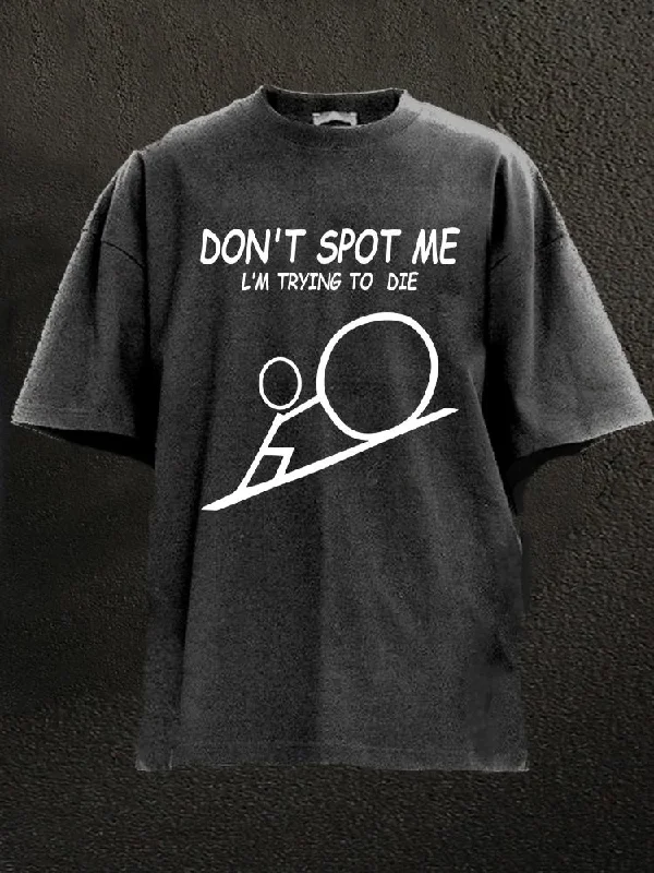 Classic Fit T-Shirt-Don't Spot Me Stick Figure Washed Gym Shirt