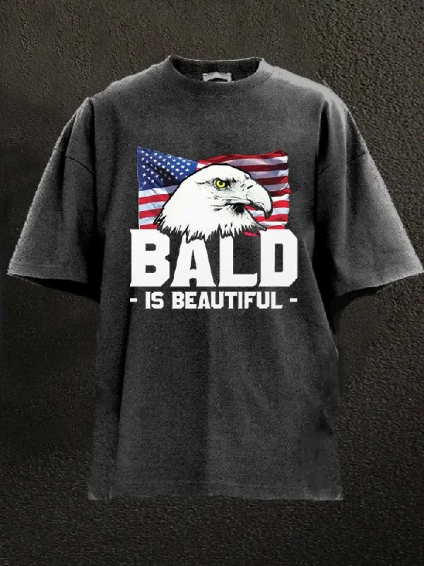 Elegant T-Shirt-Bald Is Beautiful Eagle Washed Gym Shirt