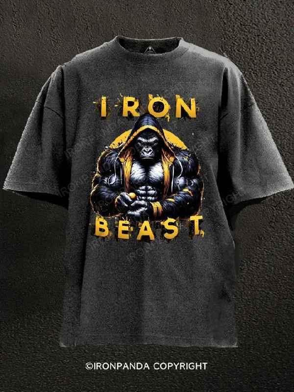 Lightweight T-Shirt-Iron Beast Gorilla Washed Gym Shirt