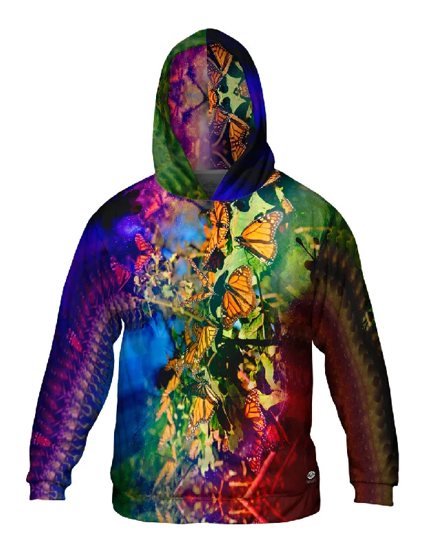 Short Sleeve Hoodie-Tiedye Butterflies