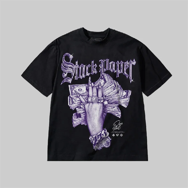 Retro T-Shirt-Stack Paper PURPLE Graphic DopeSkill Premium T-Shirt