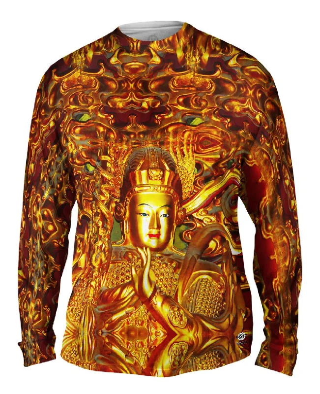 Punk Long Sleeve-Gold Buddha Chinese Temple