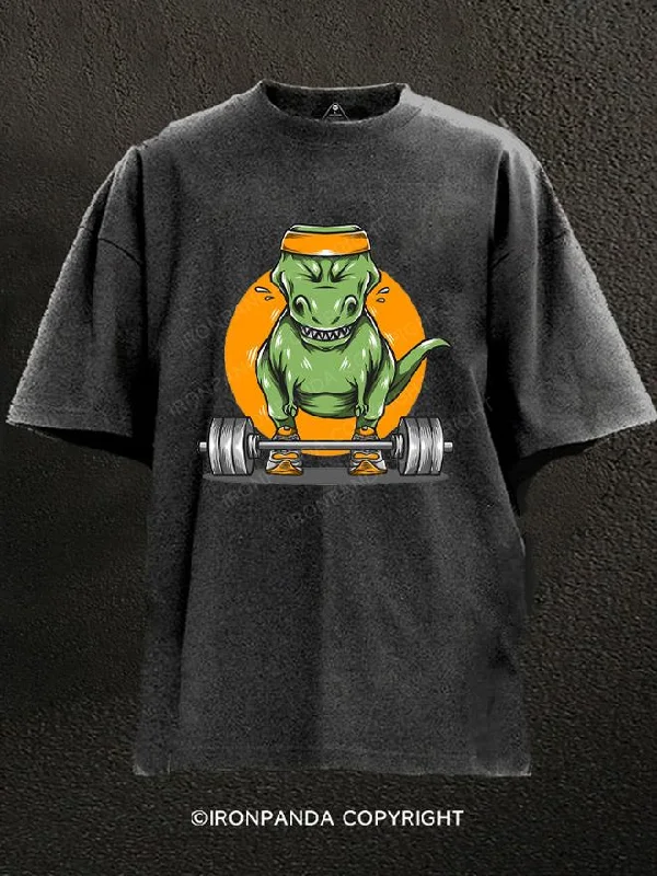 Gym T-Shirt-Trex Sport Weightlifting Washed Gym Shirt