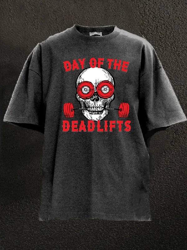 Signature T-Shirt-Weightlifting Powerlifting Day of the Deadlifts Washed Gym Shirt