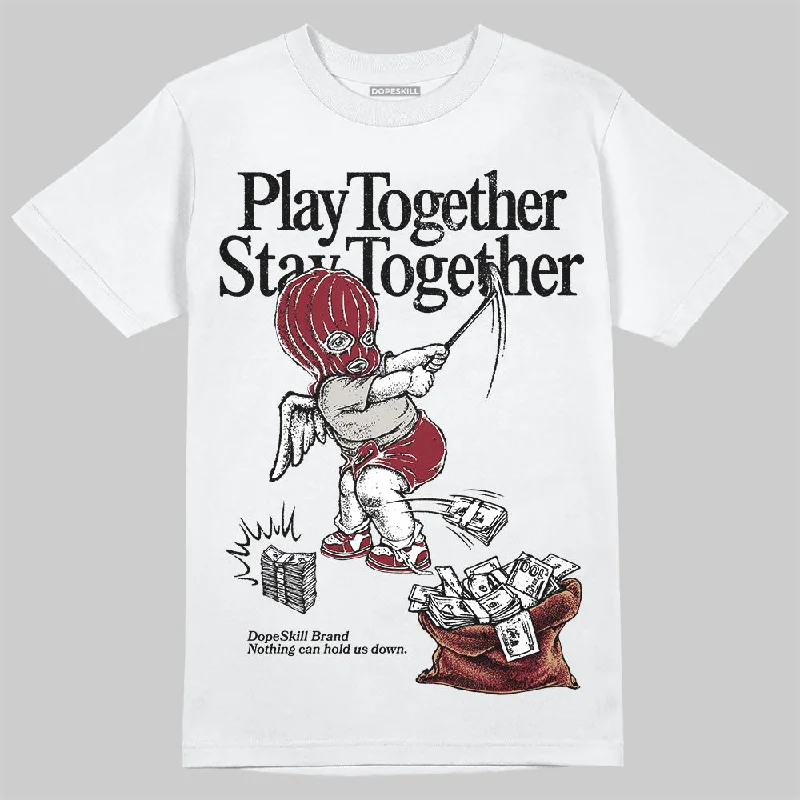 Loose T-Shirt-Samba OG Collegiate Burgundy DopeSkill T-Shirt Play together, Stay together Graphic