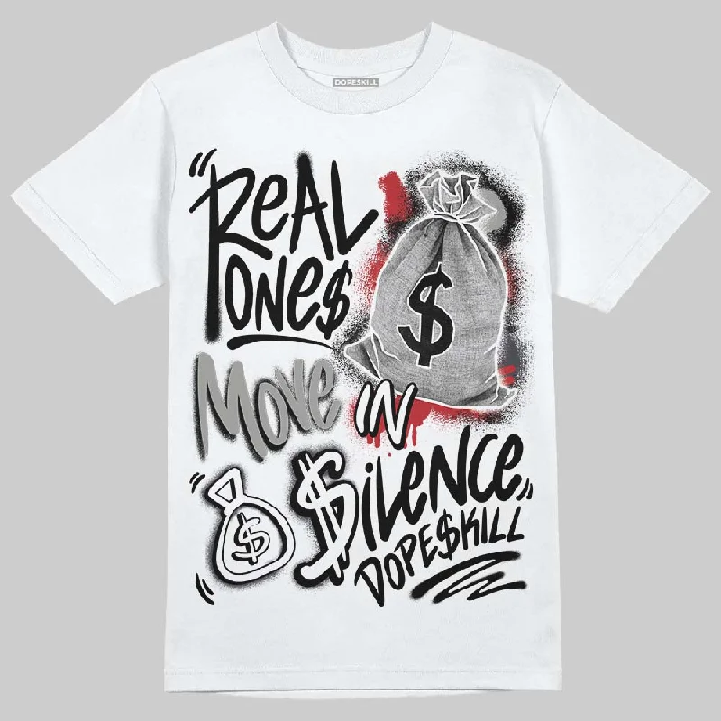 Vintage T-Shirt-Black Cat 3s DopeSkill T-Shirt Real Ones Move In Silence Graphic