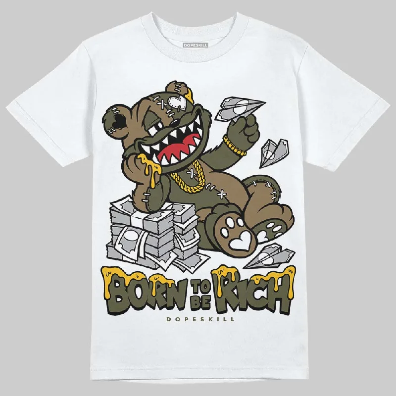 Oversized T-Shirt-Samba OG Focus Olive DopeSkill T-Shirt Born To Be Rich Graphic