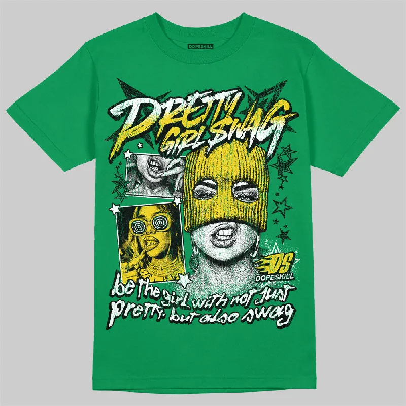 Skull T-Shirt-Lucky Green 5s DopeSkill Green T-shirt Pretty Girl Swag Graphic