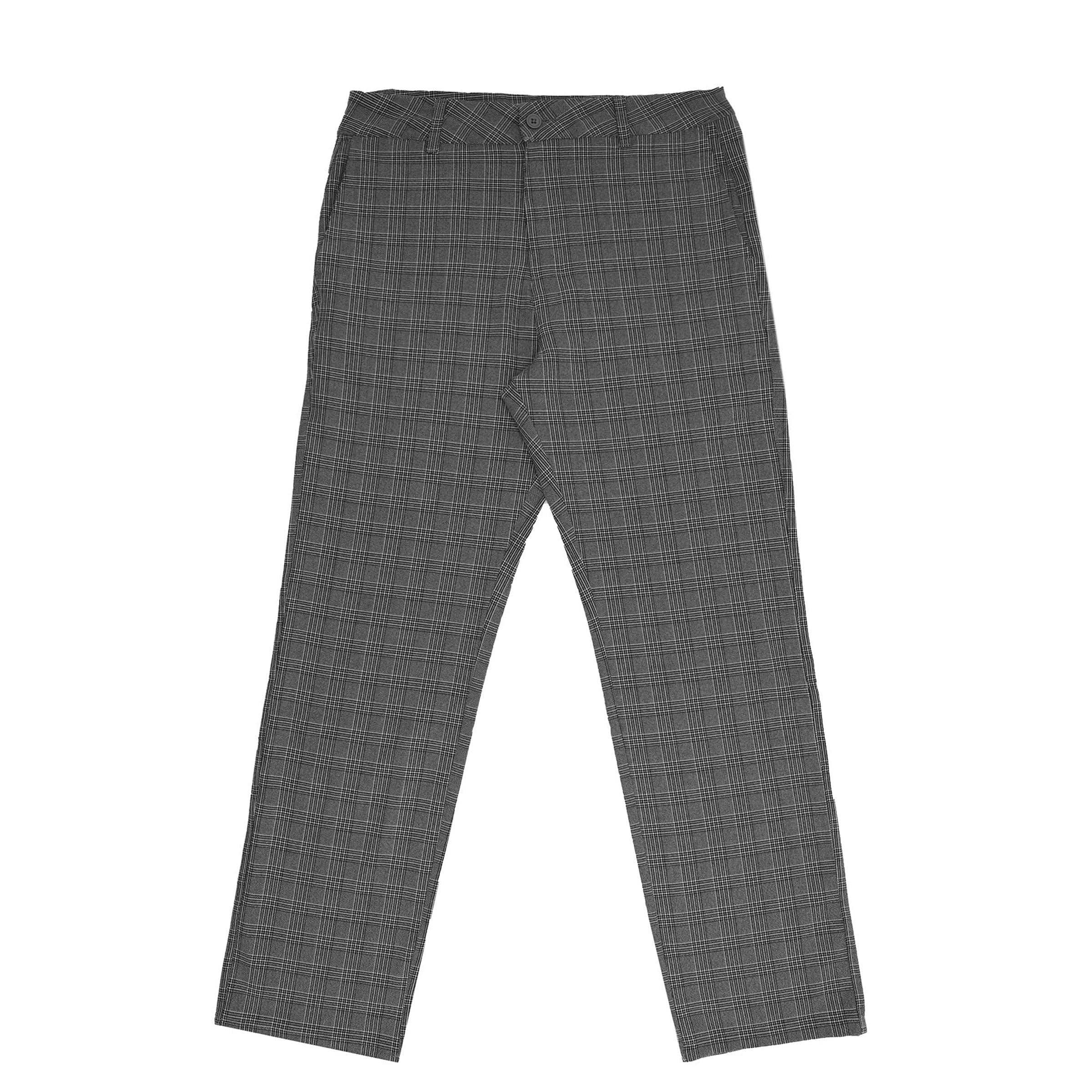 Button Fly Pants-MACKER PLAID PANTS