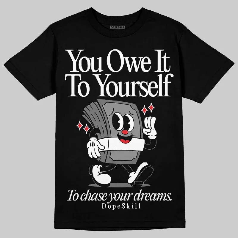 Edgy T-Shirt-Rick Owens Black Leather Sneaker DopeSkill T-Shirt Owe It To Yourself Graphic