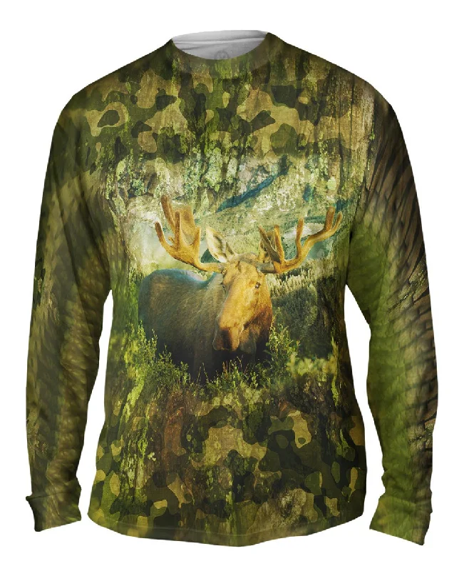 Tie Dye Long Sleeve-Green Camo Moose