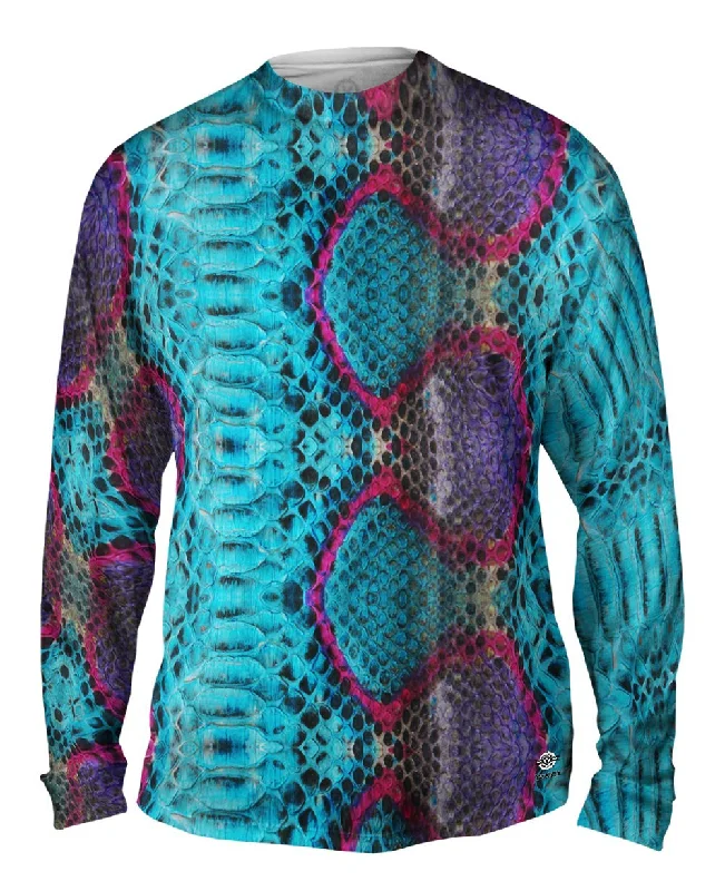 Washed Long Sleeve-Sunrise Snake Bi Color Skin Pattern Jumbo