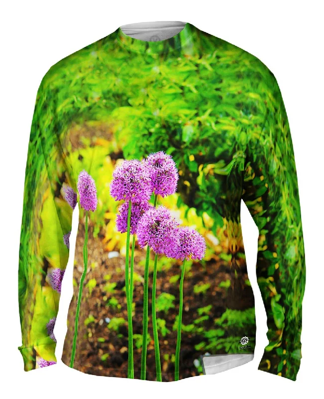 Casual Long Sleeve-Pretty Purple Flowers