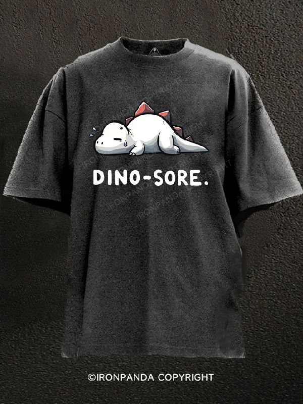 Classic Fit T-Shirt-Dinosaur Fitness Sore Washed Gym Shirt