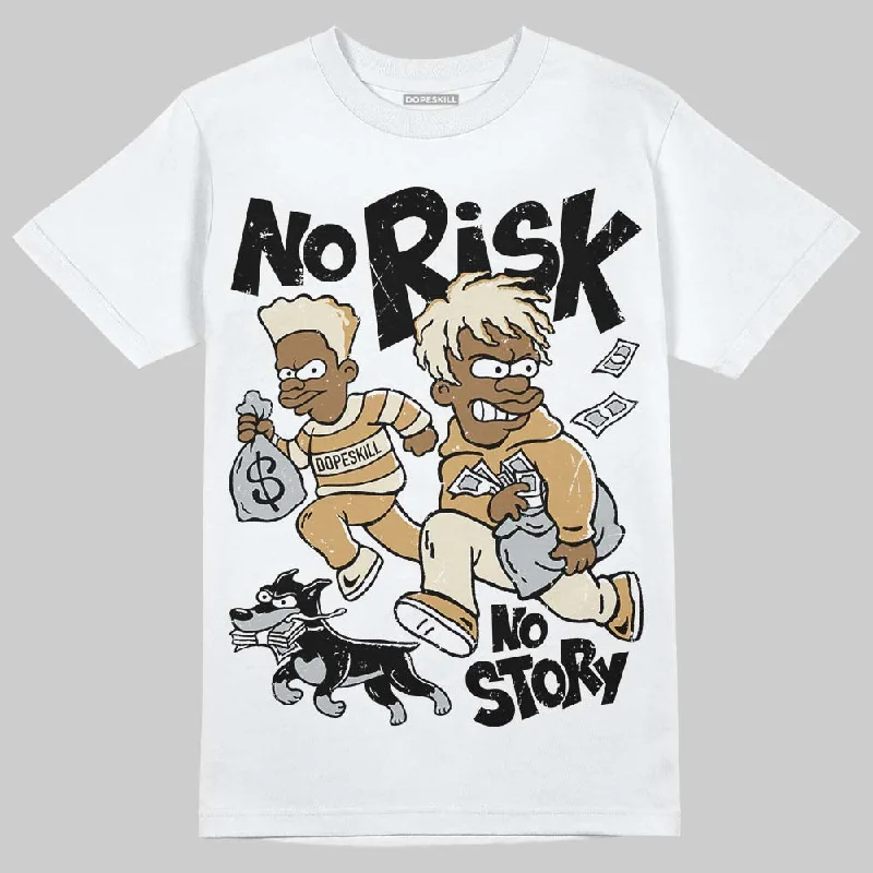 Lightweight Casual T-Shirt-Reverse Metallic 5s DopeSkill T-Shirt No Risk No Story Graphic