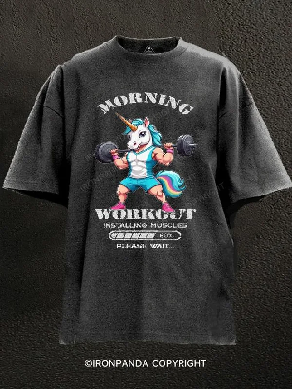 Minimalist T-Shirt-unicorn fitness Washed Gym Shirt