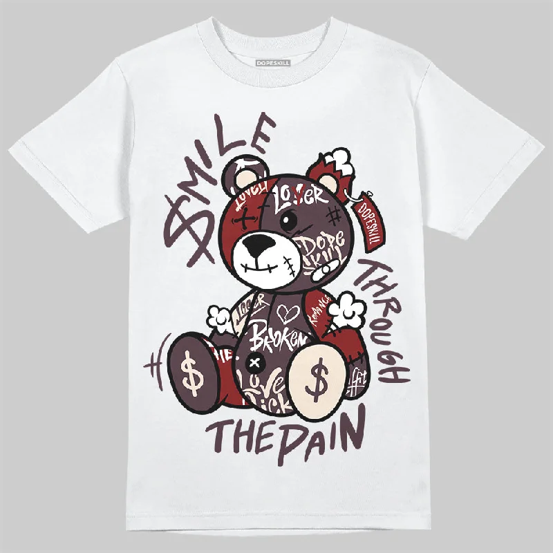 Tie Dye T-Shirt-Samba OG Maroon Gold Metallic DopeSkill T-Shirt Smile Through The Pain Graphic