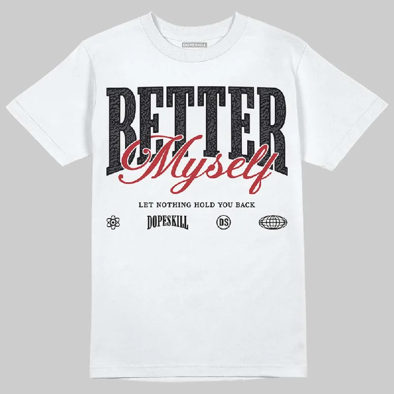 Elegant T-Shirt-Black Cat 3s DopeSkill T-Shirt Better Myself Graphic