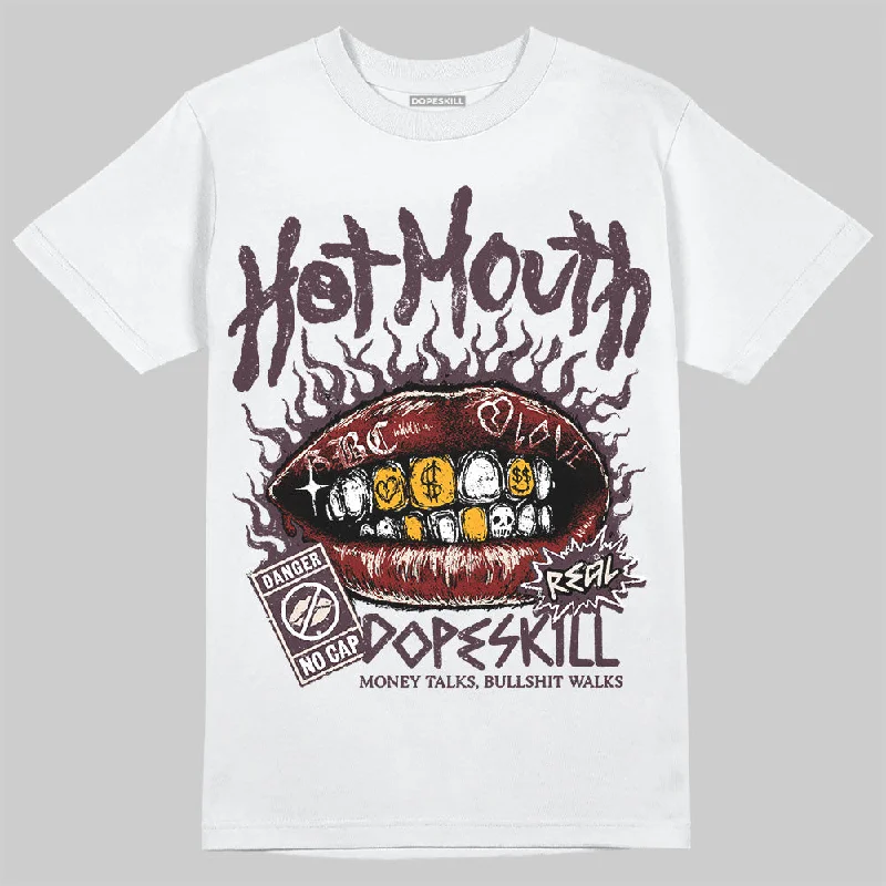 Skate T-Shirt-Samba OG Maroon Gold Metallic DopeSkill T-Shirt Hot Mouth Graphic