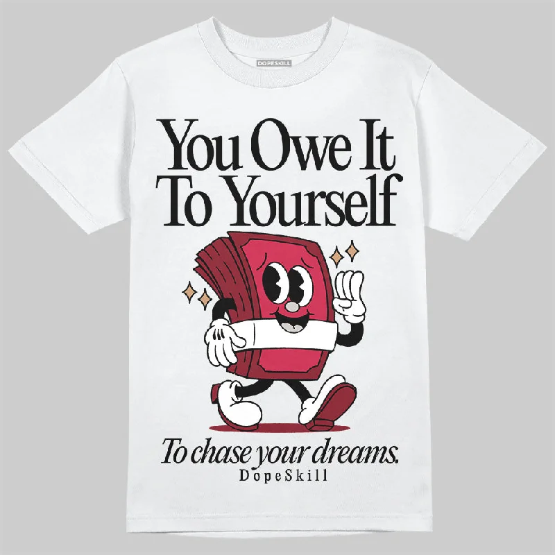 Graphic Print T-Shirt-Samba OG Collegiate Burgundy DopeSkill T-Shirt Owe It To Yourself  Graphic