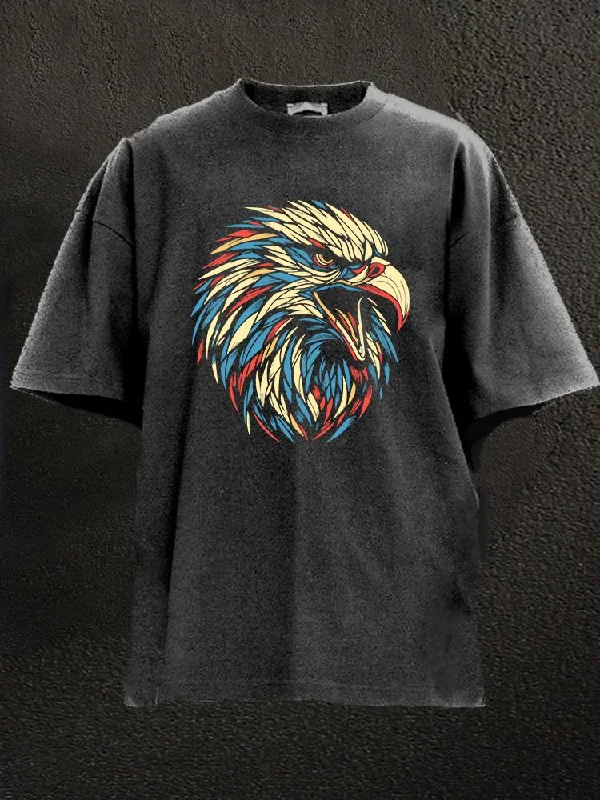 Tropical T-Shirt-Eagle Head Washed Gym Shirt