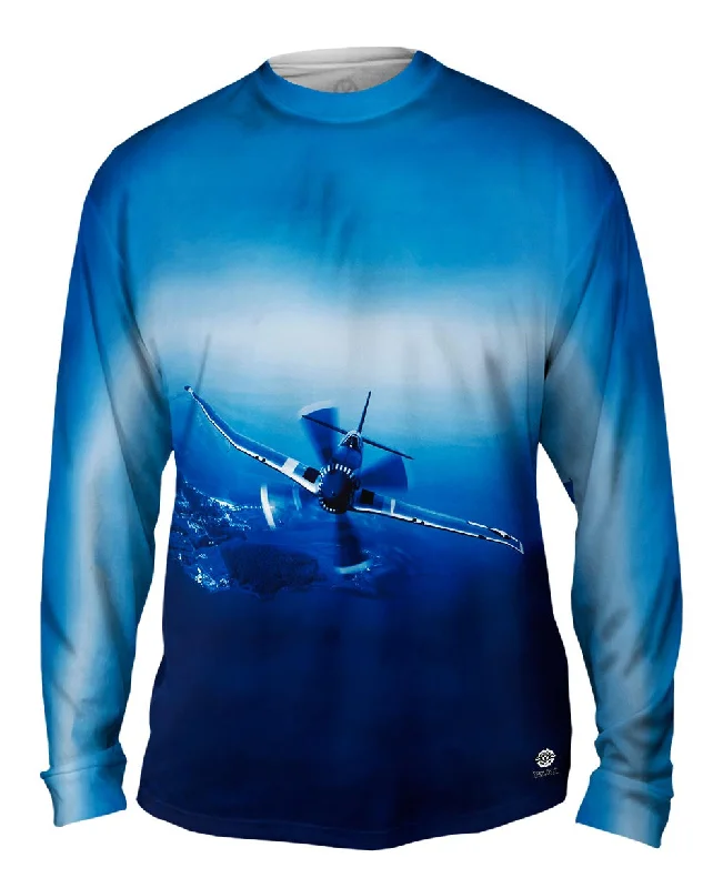 Workwear Long Sleeve-P 51 Mustang Plane Navy