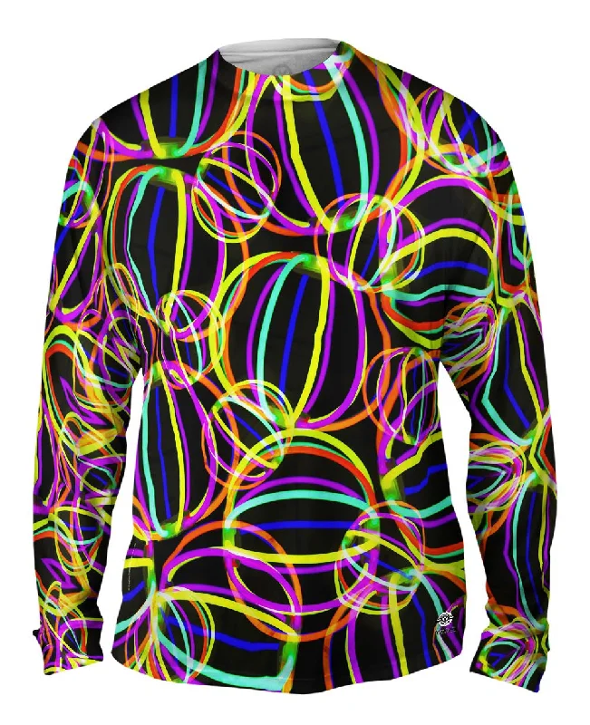 Crew Neck Long Sleeve-Glowsticks Globe Scatter