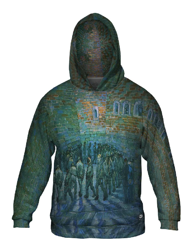 Retro Hoodie-Vincent van Gogh - "The Prison Courtyard" (1890)