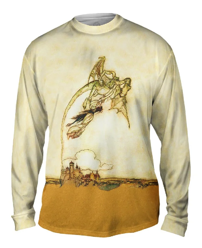 Basketball Long Sleeve-Arthur Rackham - "Grimms Fairy Tales Dragon Illustration" (1909)