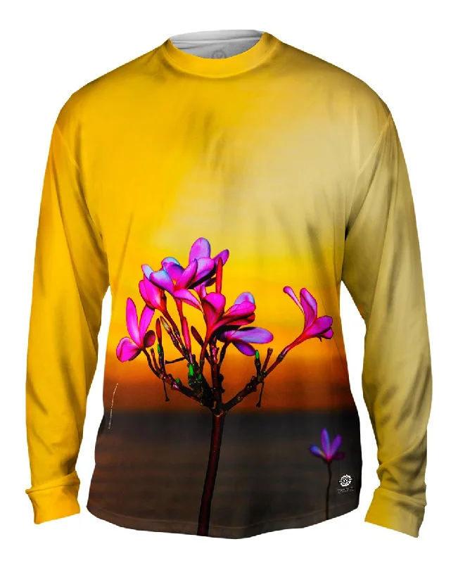 Stylish Long Sleeve-Sunset With Frangipani Blossoms In Labuan Bajo