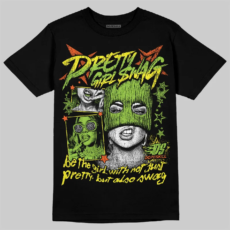 Cartoon T-Shirt-Neon Green Collection DopeSkill T-Shirt Pretty Girl Swag Graphic