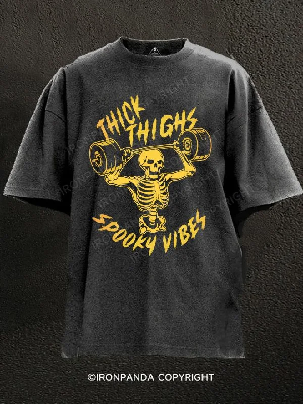 Unique Design T-Shirt-thick things spooky vibes  Washed Gym Shirt