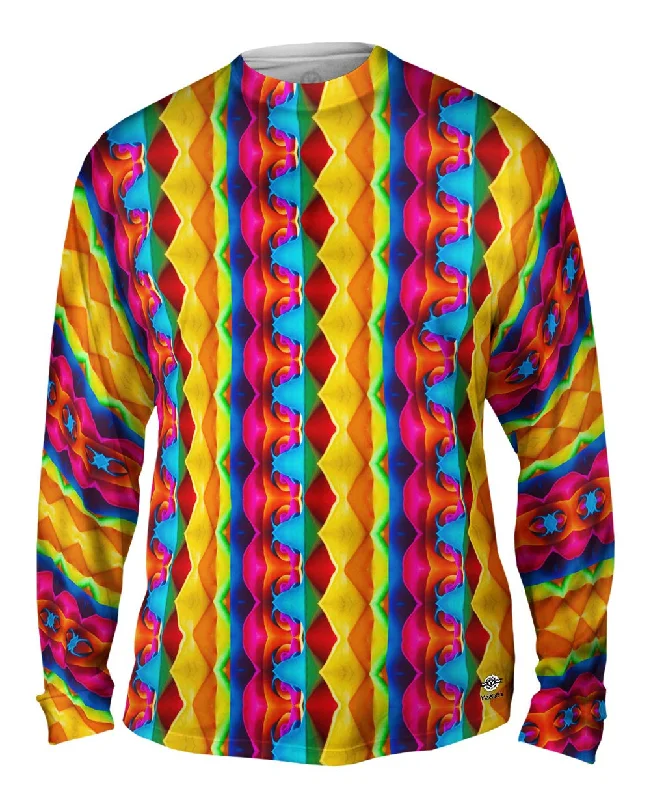 Two Tone Long Sleeve-Summer Day Columns Pattern