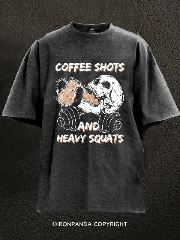 Tie Dye T-Shirt-Coffee Shots And Heavy Squats Washed Gym Shirt