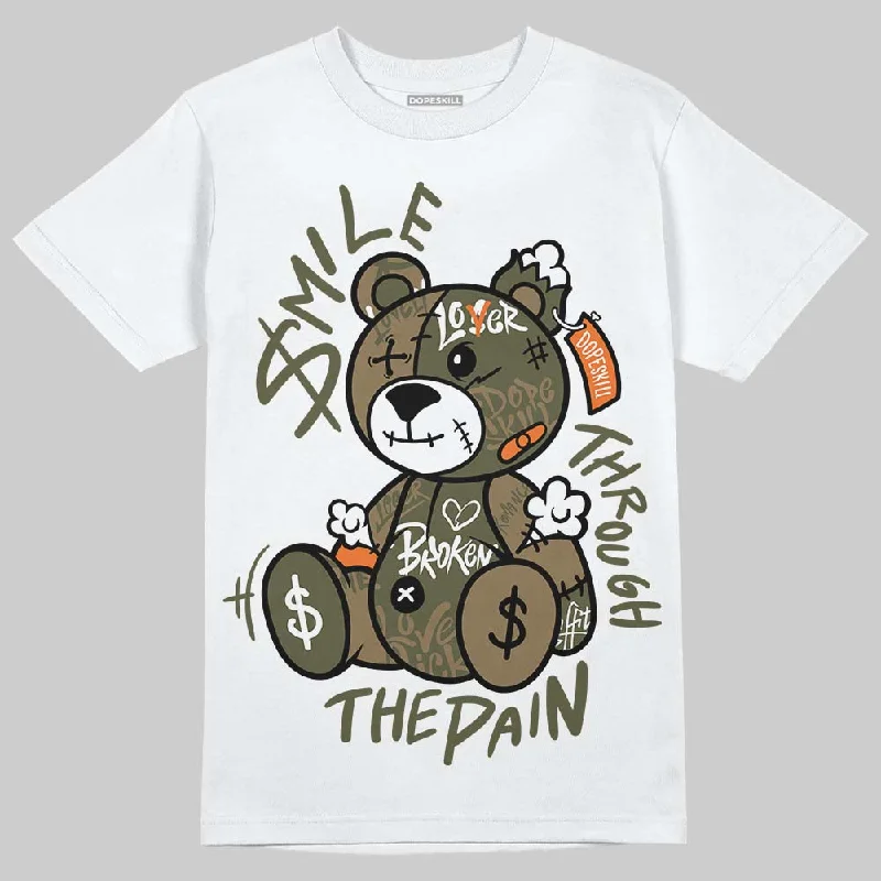 Stylish T-Shirt-Samba OG Focus Olive DopeSkill T-Shirt Smile Through The Pain Graphic