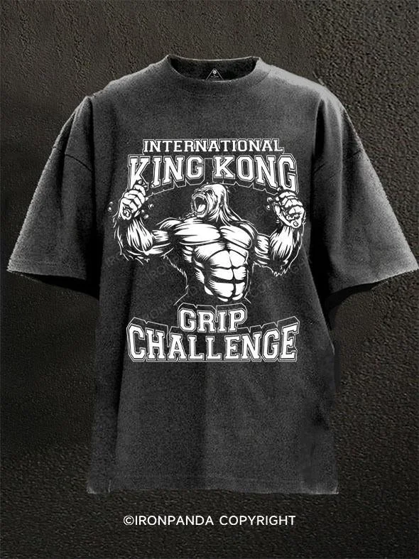 Heavy Cotton T-Shirt-INTERNATIONAL KING KONG Washed Gym Shirt