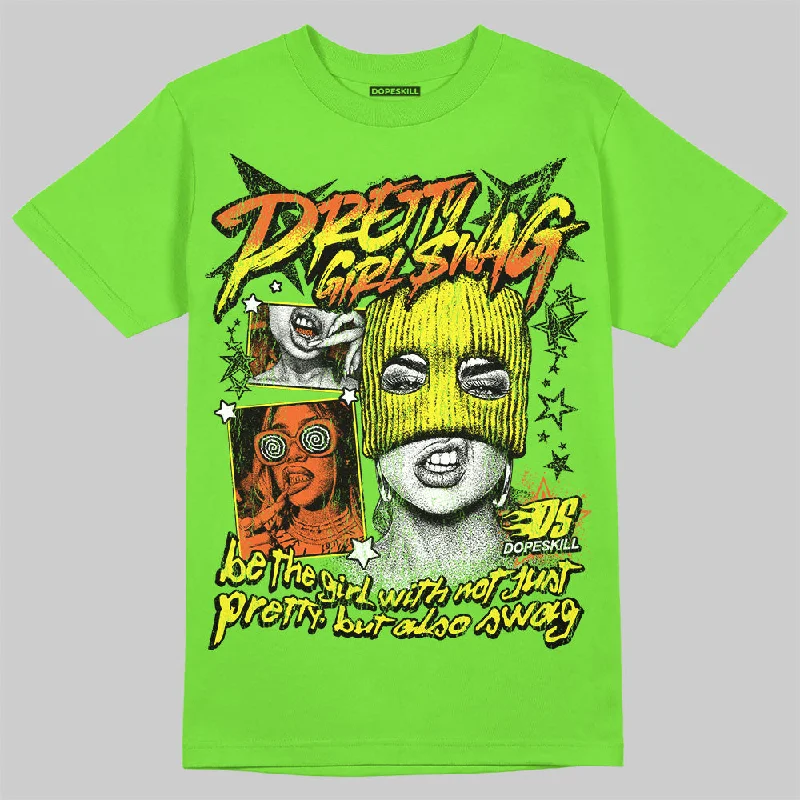 Geometric T-Shirt-Neon Green Collection DopeSkill Neon Green T-shirt Pretty Girl Swag Graphic