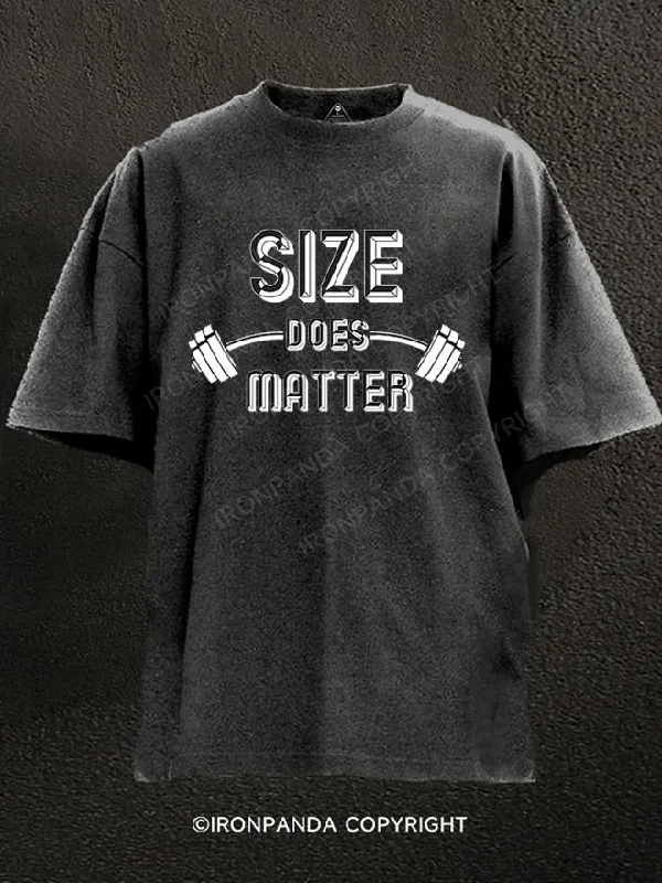 Cotton T-Shirt-Size does matter Washed Gym Shirt